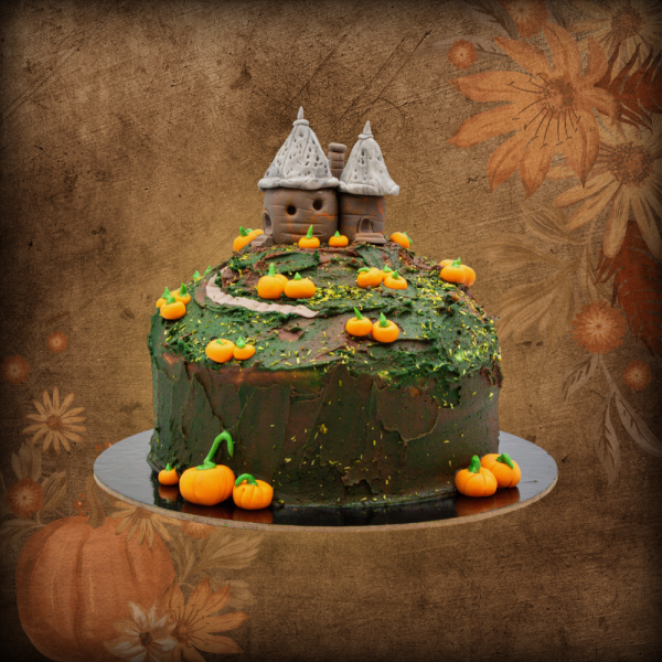 Pumpkin Village Cake