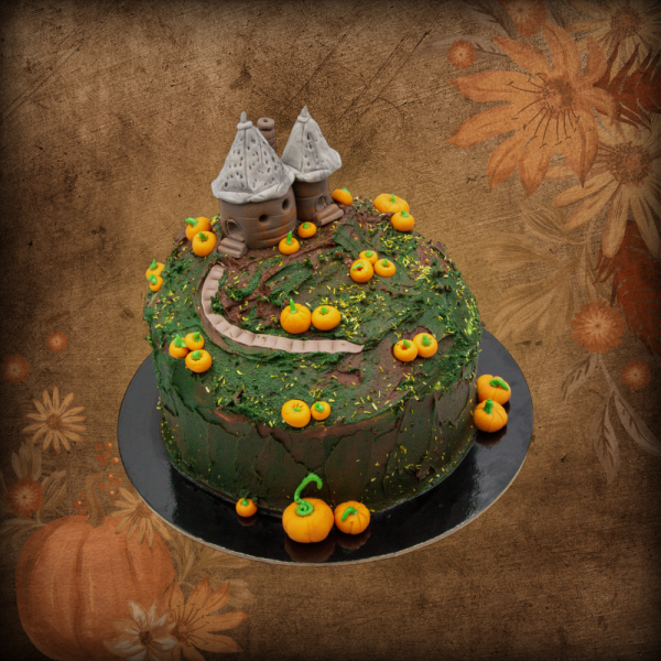 Pumpkin Village Cake