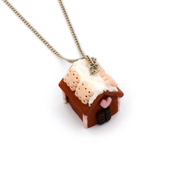Handmade Gingerbread House necklace