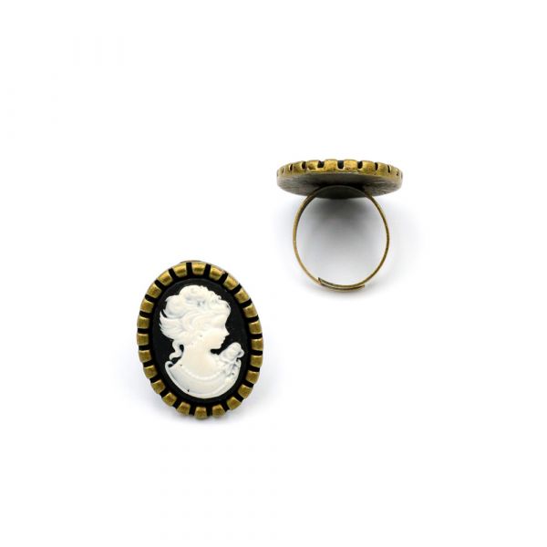 Handmade woman portrait ring
