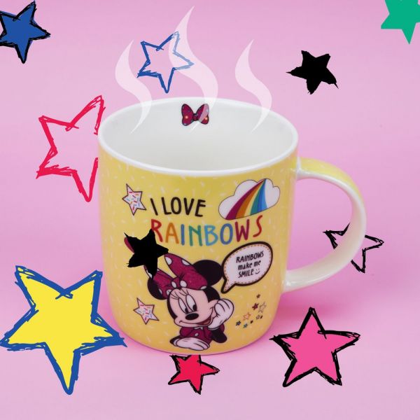 Disney Minnie Mouse Yellow Rainbow Mug