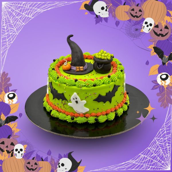 Ghostly Cauldron Cake