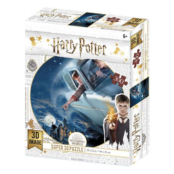 Harry & Ron Flying over Hogwarts 300pc lenticular puzzle